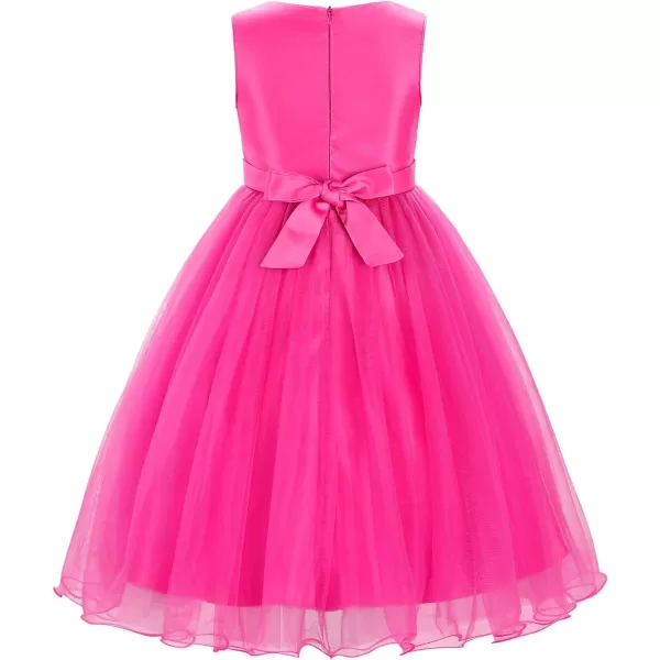 JerrisApparel Little Girls Sequin Mesh Flower Ball Gown Party Dress Tulle PromRose