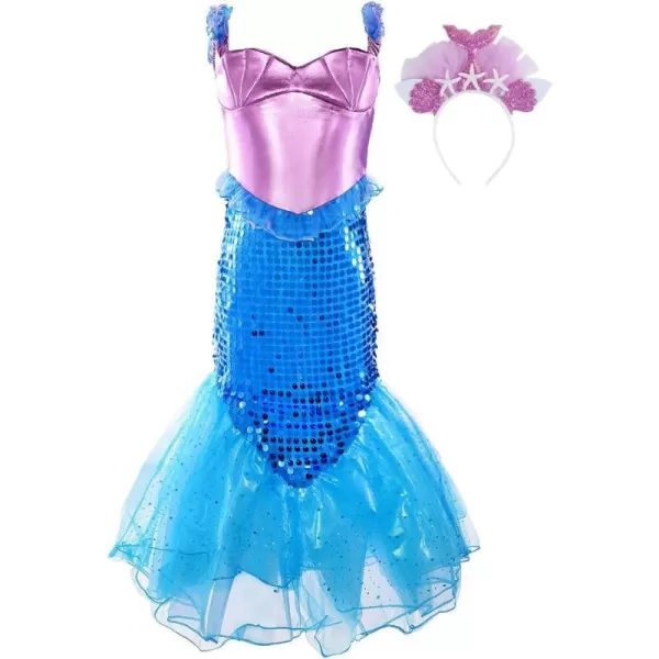 JerrisApparel Girls Princess Mermaid Costume Sequins Party DressPurple