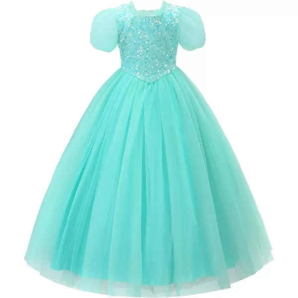 JerrisApparel Girls Princess Puffy Tulle Dress Wedding Pageant Party Prom Formal Ball GownBlue