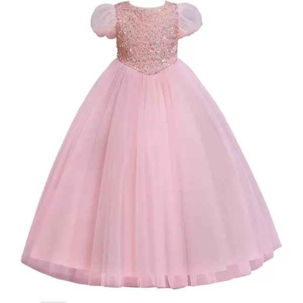 JerrisApparel Girls Princess Puffy Tulle Dress Wedding Pageant Party Prom Formal Ball GownPink