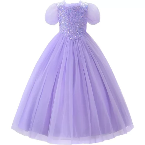 JerrisApparel Girls Princess Puffy Tulle Dress Wedding Pageant Party Prom Formal Ball GownPurple