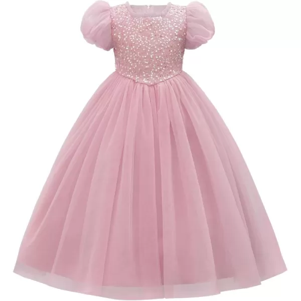 JerrisApparel Girls Princess Puffy Tulle Dress Wedding Pageant Party Prom Formal Ball GownPink 1