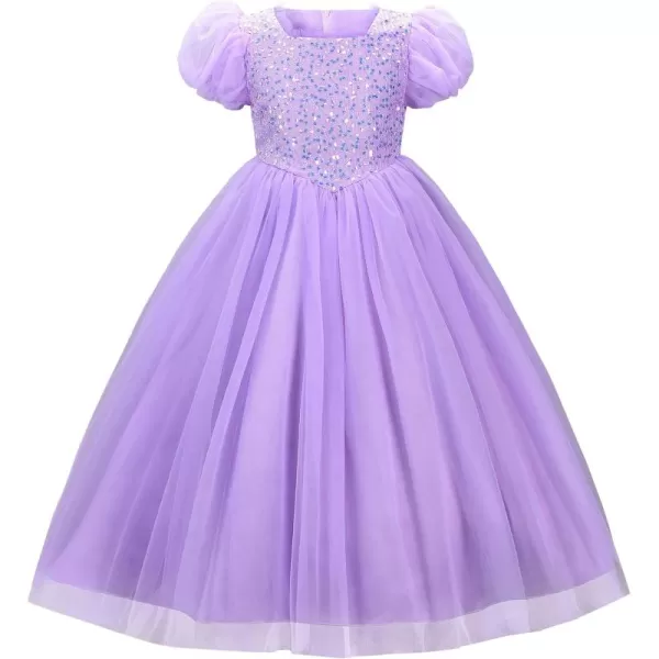 JerrisApparel Girls Princess Puffy Tulle Dress Wedding Pageant Party Prom Formal Ball GownPurple 1