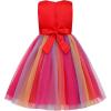 imageJerrisApparel Flower Girls Sequin Dress Rainbow Tutu Birthday Party Dress Pageant GownRed