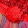 imageJerrisApparel Flower Girls Sequin Dress Rainbow Tutu Birthday Party Dress Pageant GownRed