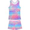 imageJerrisApparel Little Girls Summer Two Piece Boyshort Tankini Kids SwimsuitRainbow Leopard