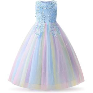imageJerrisApparel Girl Princess Tulle Dress Bridesmaid Pageant Gown Birthday Party Wedding DressBlue 1