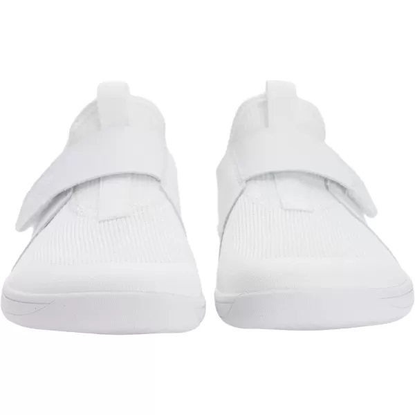 WHITIN LittleBig Kid Wide Width Barefoot Shoes  BoysGirls Minimalist Elastic Opening Sneakers  Flexible Zero Drop SoleW8k3  All White