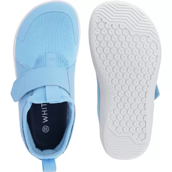 WHITIN LittleBig Kid Wide Width Barefoot Shoes  BoysGirls Minimalist Elastic Opening Sneakers  Flexible Zero Drop SoleW8k3  Light Blue