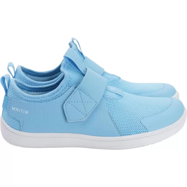 WHITIN LittleBig Kid Wide Width Barefoot Shoes  BoysGirls Minimalist Elastic Opening Sneakers  Flexible Zero Drop SoleW8k3  Light Blue