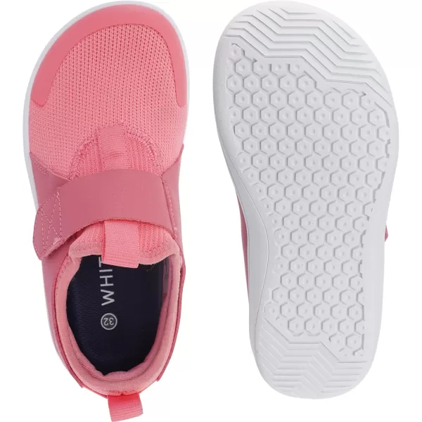 WHITIN LittleBig Kid Wide Width Barefoot Shoes  BoysGirls Minimalist Elastic Opening Sneakers  Flexible Zero Drop SoleW8k3  Pink