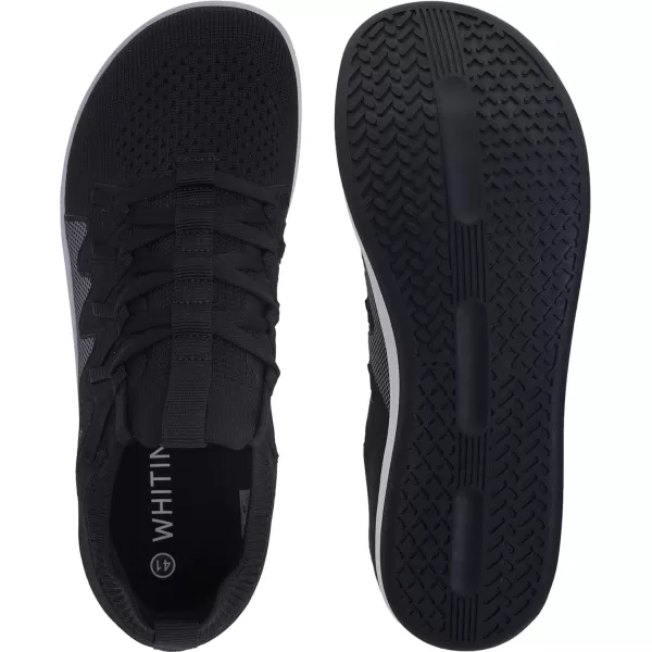 WHITIN Mens Barefoot Plus Shoes  Wide Toe Box  LowStack Sole  Inspired by Barefoot EnthusiastsW91  Black