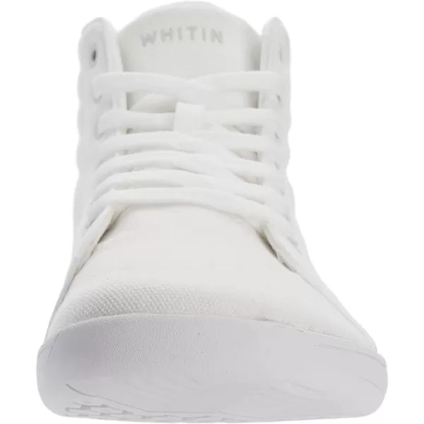 WHITIN Mens Wide Hitop Minimalist Barefoot Sneakers  Zero Drop Sole  Cushioned Ankle SupportW823  All White  Hitop 