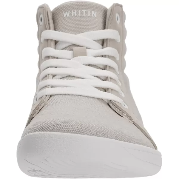 WHITIN Womens Wide HighTop Canvas Barefoot Sneakers  Minimalist StreetReady Fit  ComfortForward Ankle SupportW823  Light Grey