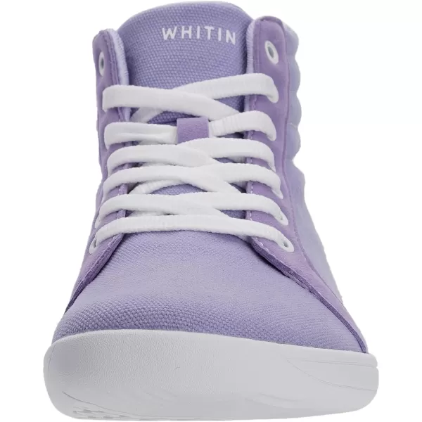 WHITIN Womens Wide HighTop Canvas Barefoot Sneakers  Minimalist StreetReady Fit  ComfortForward Ankle SupportW823  Purple