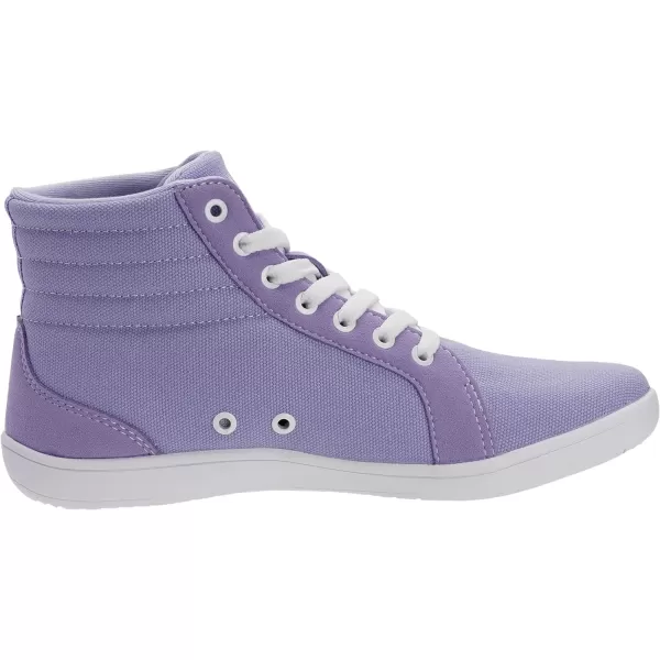 WHITIN Womens Wide HighTop Canvas Barefoot Sneakers  Minimalist StreetReady Fit  ComfortForward Ankle SupportW823  Purple