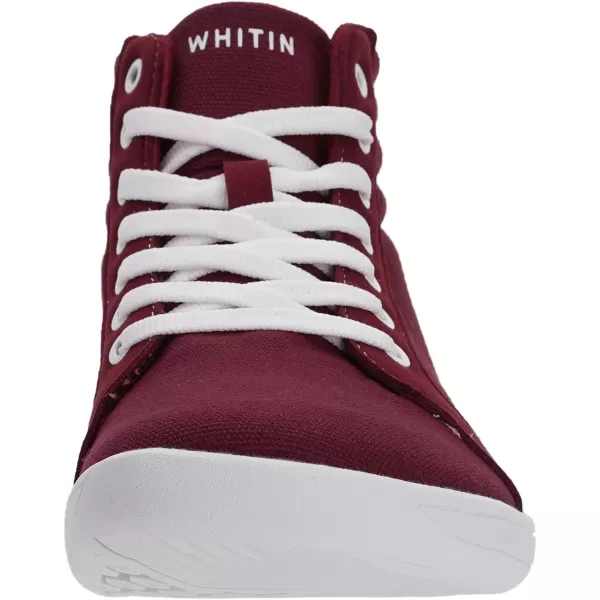 WHITIN Womens Wide HighTop Canvas Barefoot Sneakers  Minimalist StreetReady Fit  ComfortForward Ankle SupportW823  Wine Red