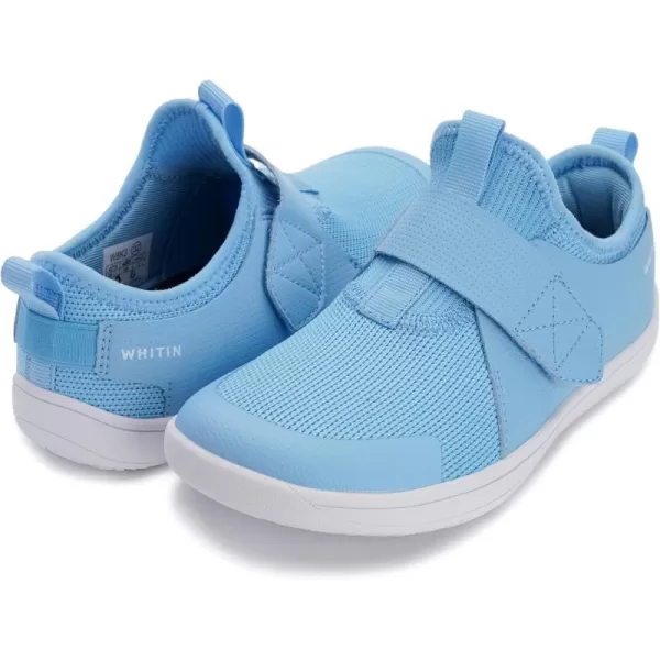 WHITIN LittleBig Kid Wide Width Barefoot Shoes  BoysGirls Minimalist Elastic Opening Sneakers  Flexible Zero Drop SoleW8k3  Light Blue