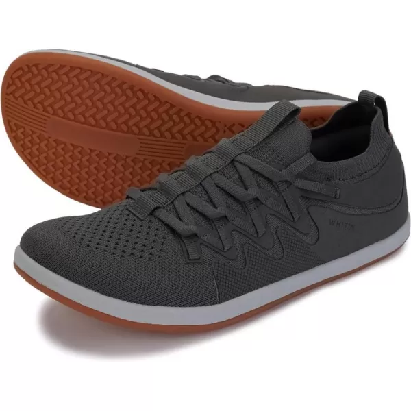 WHITIN Mens Barefoot Plus Shoes  Wide Toe Box  LowStack Sole  Inspired by Barefoot EnthusiastsW91  Grey Gum