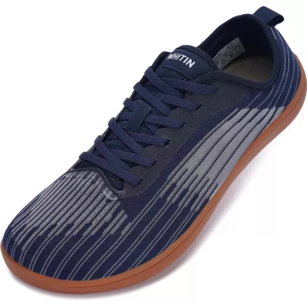 WHITIN Mens UltraVentilated Barefoot Shoes  Zero Drop Sole  Wide Width  Walking Lifestyle SneakerW755  Blue