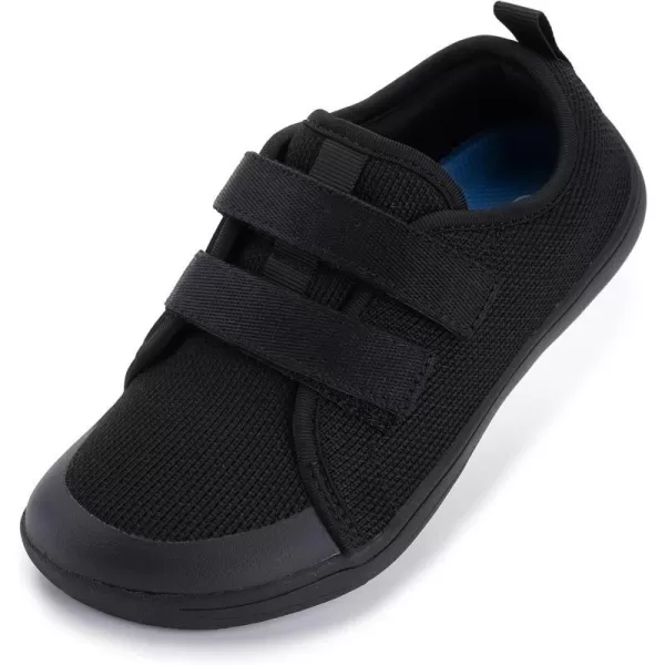 WHITIN ToddlerLittleBigKid Wide Barefoot Shoes  BoysGirls Minimalist Sneakers  Splay Naturally  LightweightW81k  All Black