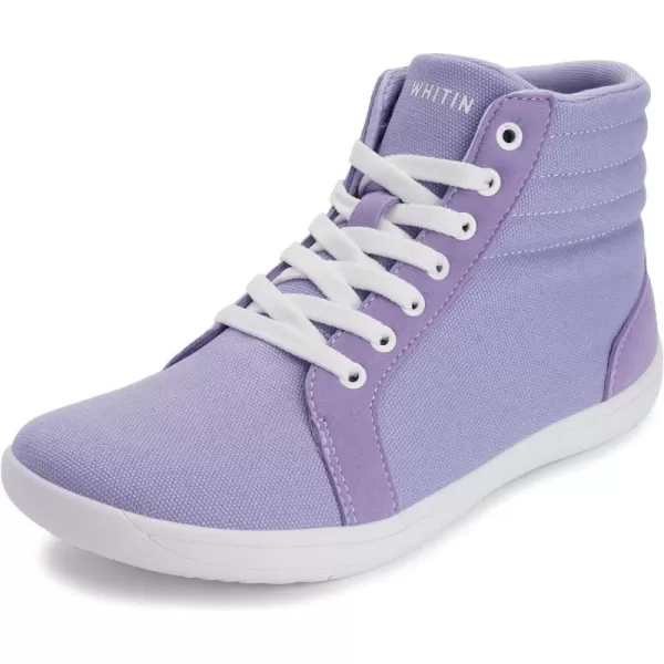 WHITIN Womens Wide HighTop Canvas Barefoot Sneakers  Minimalist StreetReady Fit  ComfortForward Ankle SupportW823  Purple