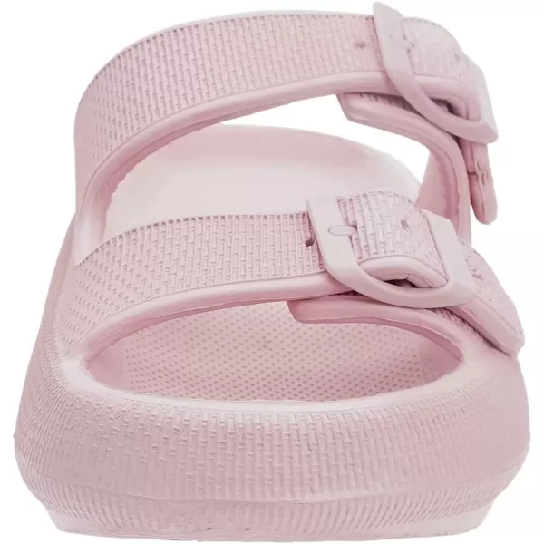 BRONAX Pillow Slippers for Women and Men  Adjustable Double Buckle Shower Slides  Cushioned Thick Sole SandalsY15  Pink