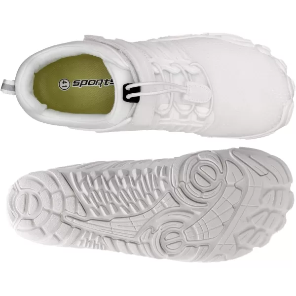 WHITIN Mens Minimalist Trail Runner  Wide Toe Box  Barefoot Inspired1 All White