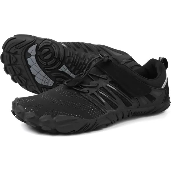 WHITIN Mens Minimalist Trail Runner  Wide Toe Box  Barefoot Inspired1 Black