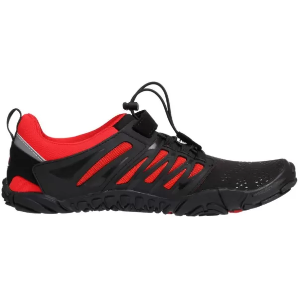 WHITIN Mens Minimalist Trail Runner  Wide Toe Box  Barefoot Inspired1 Black Red