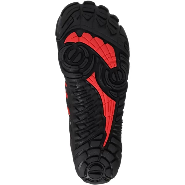 WHITIN Mens Minimalist Trail Runner  Wide Toe Box  Barefoot Inspired1 Black Red