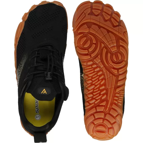 WHITIN Mens Minimalist Trail Runner  Wide Toe Box  Barefoot Inspired2 Black Gum