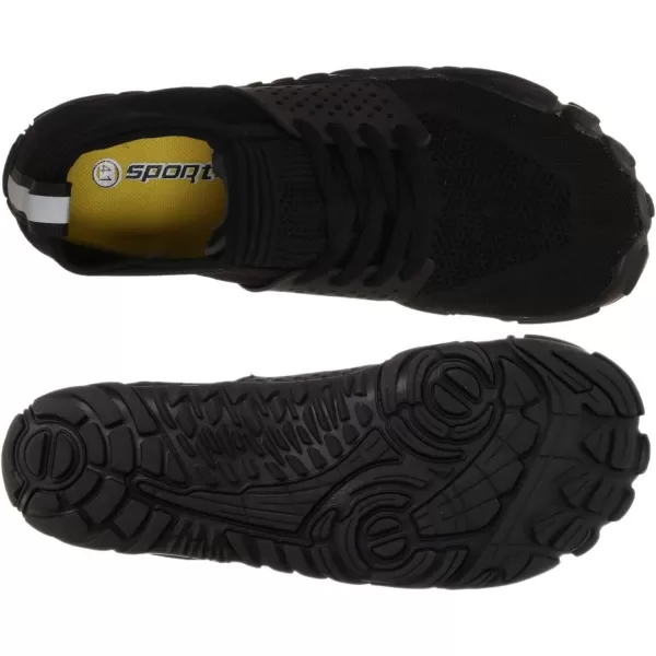 WHITIN Mens Minimalist Trail Runner  Wide Toe Box  Barefoot Inspired4 All Black