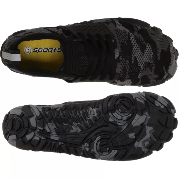 WHITIN Mens Minimalist Trail Runner  Wide Toe Box  Barefoot Inspired4 Camo Black