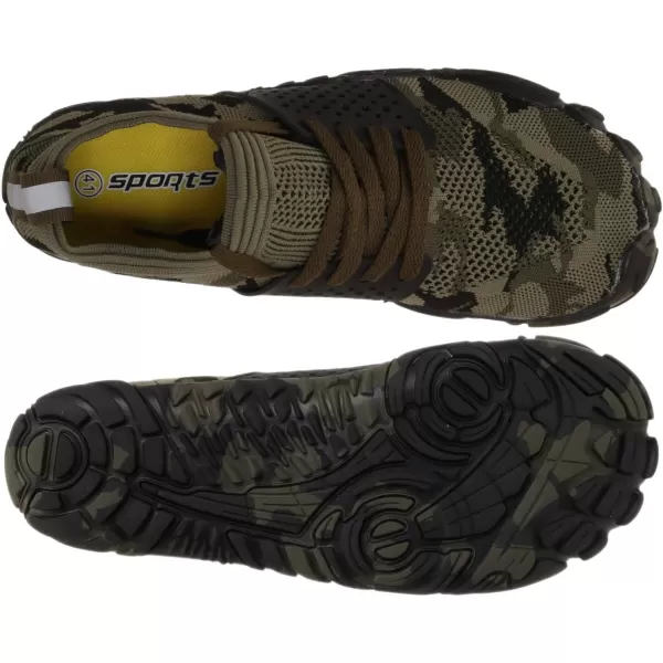 WHITIN Mens Minimalist Trail Runner  Wide Toe Box  Barefoot Inspired4 Camo Green