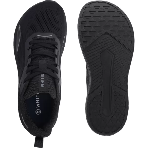 WHITIN Mens Zero Drop Running Shoes  Wide Toe BoxBlack