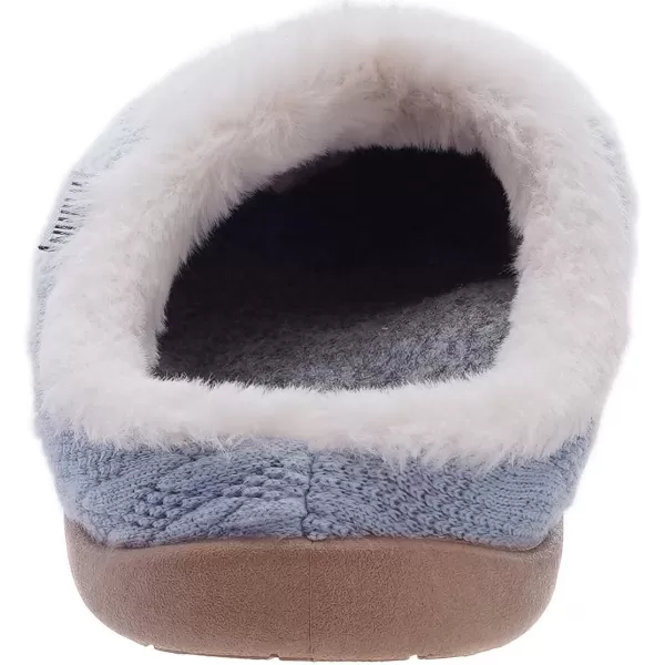 WHITIN Women Arch Support Fuzzy Knitted Slipper Warm Fluffy Slip On House ShoesBlue