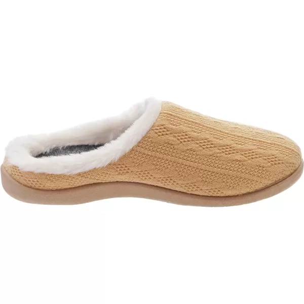 WHITIN Women Arch Support Fuzzy Knitted Slipper Warm Fluffy Slip On House ShoesYellow