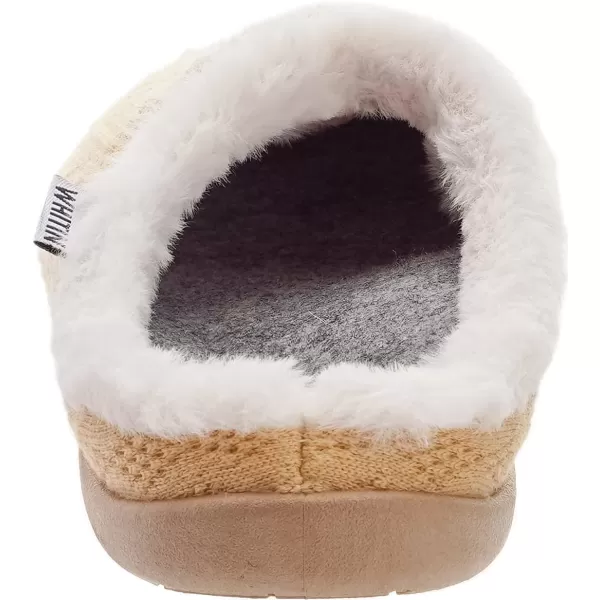 WHITIN Women Arch Support Fuzzy Knitted Slipper Warm Fluffy Slip On House ShoesYellow