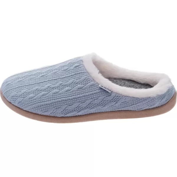 WHITIN Women Cozy Fuzzy Knitted Slipper Warm Fluffy Slip On House Bedroom Shoes with Orthotic Arch Support Size 12 Plantar Fasciitis Indoor Outdoor Home Soft Moccasins Winter Ladies Clogs Blue 43WHITIN Women Cozy Fuzzy Knitted Slipper Warm Fluffy Slip On House Bedroom Shoes with Orthotic Arch Support Size 12 Plantar Fasciitis Indoor Outdoor Home Soft Moccasins Winter Ladies Clogs Blue 43