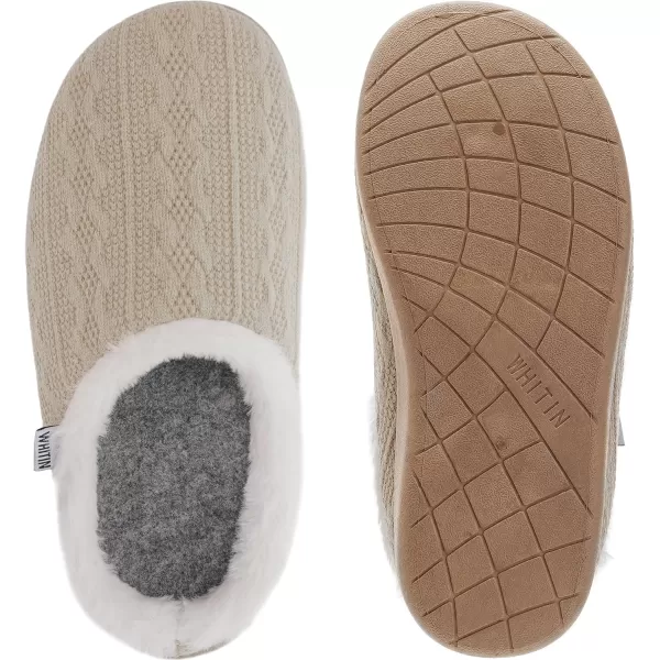 WHITIN Women Cozy Fuzzy Knitted Slipper Warm Fluffy Slip On House Bedroom Shoes with Orthotic Arch Support Size 12 Plantar Fasciitis Indoor Outdoor Home Soft Moccasins Winter Ladies Clogs Oatmeal 43WHITIN Women Cozy Fuzzy Knitted Slipper Warm Fluffy Slip On House Bedroom Shoes with Orthotic Arch Support Size 12 Plantar Fasciitis Indoor Outdoor Home Soft Moccasins Winter Ladies Clogs Oatmeal 43