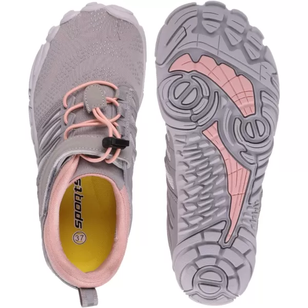 WHITIN Womens Barefoot amp Minimalist Shoe  Zero Drop Sole  Trail RunnerW30  PinkGrey