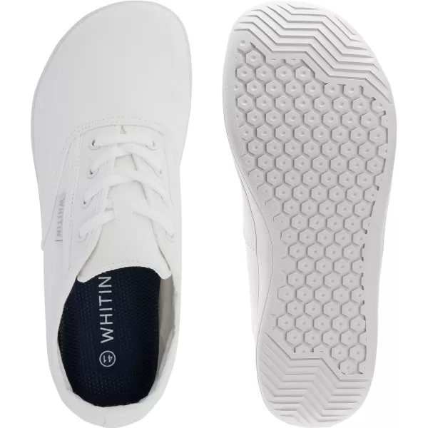 WHITIN Womens Canvas Minimalist Barefoot Sneakers Extra Wide Toe Box Zero Drop Sole Shoes Ladies Width Fit Minimus Size 95 95W Flat Lightweight Jogging Workout Training Gym Walking Female White 41WHITIN Womens Canvas Minimalist Barefoot Sneakers Extra Wide Toe Box Zero Drop Sole Shoes Ladies Width Fit Minimus Size 95 95W Flat Lightweight Jogging Workout Training Gym Walking Female White 41