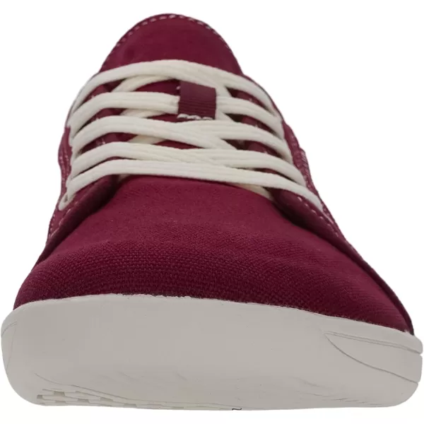 WHITIN Womens Minimalist Barefoot Shoes  Zero Drop Sole  Wide Width Fashion SneakerW81v2 Canvas  Burgundy