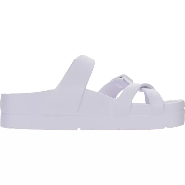 WHITIN Womens Platform Sandals Slides with Comfort Footbed  Adjustable Buckle  Ultra CushionWhite