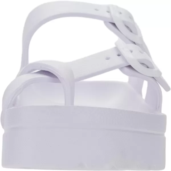 WHITIN Womens Platform Sandals Slides with Comfort Footbed  Adjustable Buckle  Ultra CushionWhite