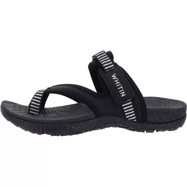 WHITIN Womens Toe Thong Sandal  Beach Outdoor Flip Flop  Arch SupportC50  All Black