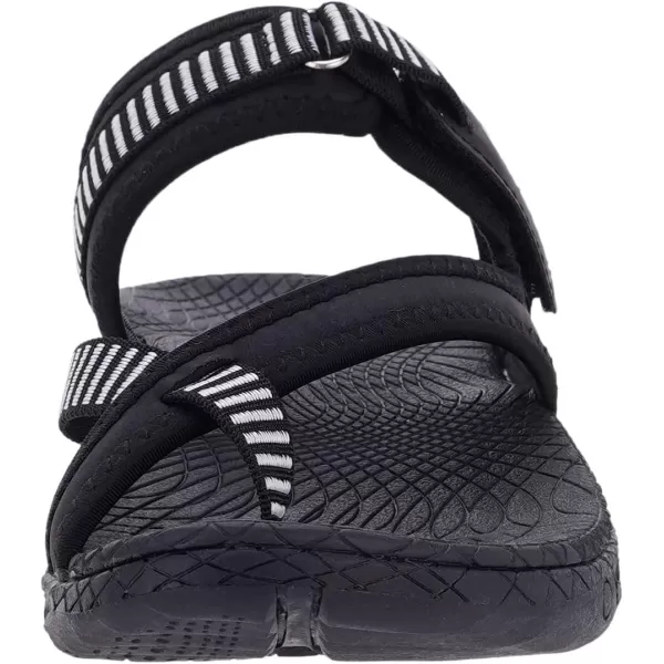 WHITIN Womens Toe Thong Sandal  Beach Outdoor Flip Flop  Arch SupportC50  All Black