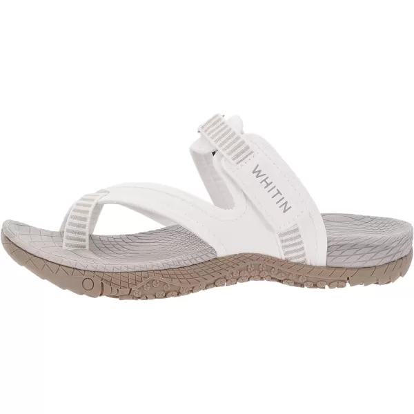 WHITIN Womens Toe Thong Sandal  Beach Outdoor Flip Flop  Arch SupportC50  White Grey