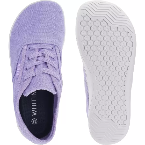 WHITIN Womens Wide Canvas Minimalist Barefoot Shoes  Zero Drop Sole  Casual SneakerW87  Purple